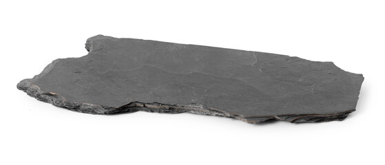 Black stone tray on white background