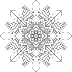 Easy Mandala coloring book simple and basic for beginners, seniors and children. Set of Mehndi flower pattern for Henna drawing and tattoo. Decoration in ethnic oriental, Indian style.