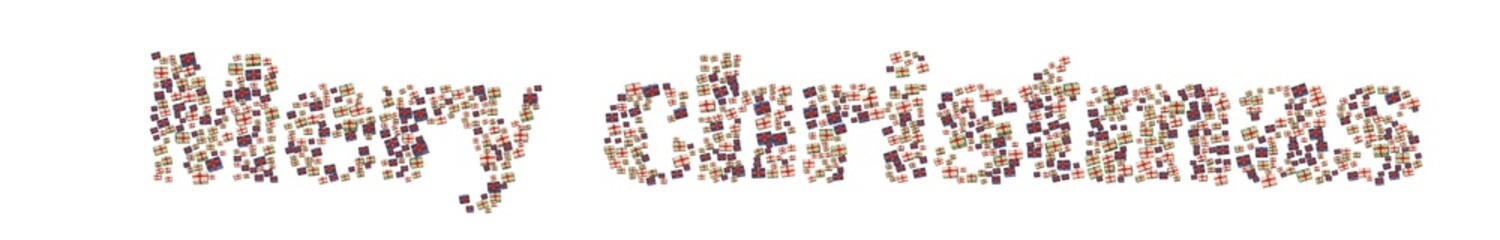 3d new year 2021 lettering on a white background from gift boxes.