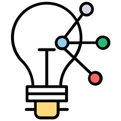 concept of creative business idea generation flat icon 
