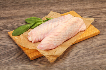 Raw turkey wings for cooking