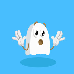 Ghost Logo mascot surprise pose
