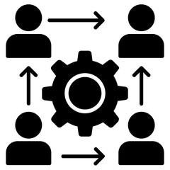 
Group of people linked representing association
