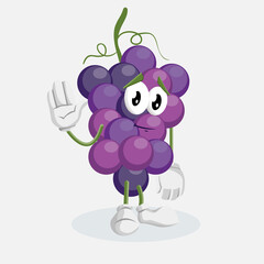 Grape Logo mascot goodbye pose