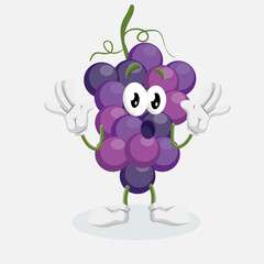 Grape Logo mascot surprise pose