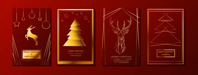 Set of Christmas postcard