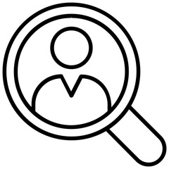 
A magnifying glass over a person representing hiring concept
