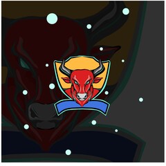 illustration of bull's head esport logo