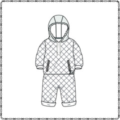 editable fashion kids wear garment flat sketch for creating your own design mockup