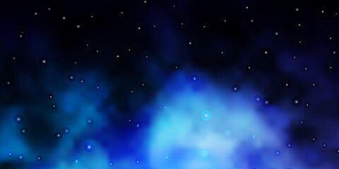 Fototapeta premium Dark BLUE vector layout with bright stars.