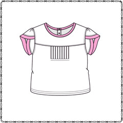 editable fashion kids wear garment flat sketch for creating your own design mockup