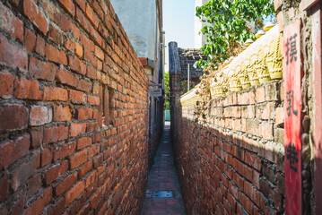 Mo Lu (Breast Touching) Lane in lukang, taiwan. translation of chinese text is breast touching lane.