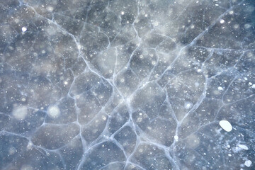 snow ice background, abstract winter seasonal background, white snowflakes blizzard on ice overlay background