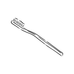 Toothbrush with paste. Vector drawing. toothbrush, vector sketch illustration