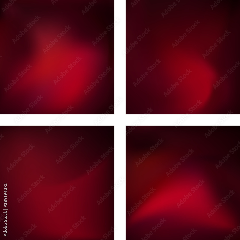 Poster set with dark red abstract blurred backgrounds. vector illustration. modern geometrical backdrop. ab