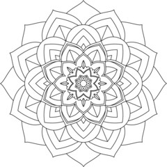 Easy Mandala coloring book simple and basic for beginners, seniors and children. Set of Mehndi flower pattern for Henna drawing and tattoo. Decoration in ethnic oriental, Indian style.