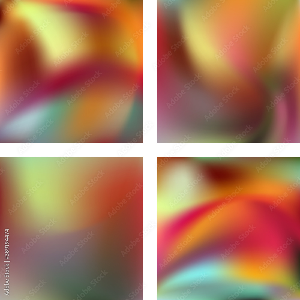 Poster set with colorful abstract blurred backgrounds. vector illustration. modern geometrical backdrop. ab