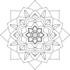 Easy Mandala coloring book simple and basic for beginners, seniors and children. Set of Mehndi flower pattern for Henna drawing and tattoo. Decoration in ethnic oriental, Indian style.