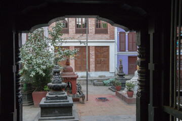 Temple au sein d'une cour, Népal