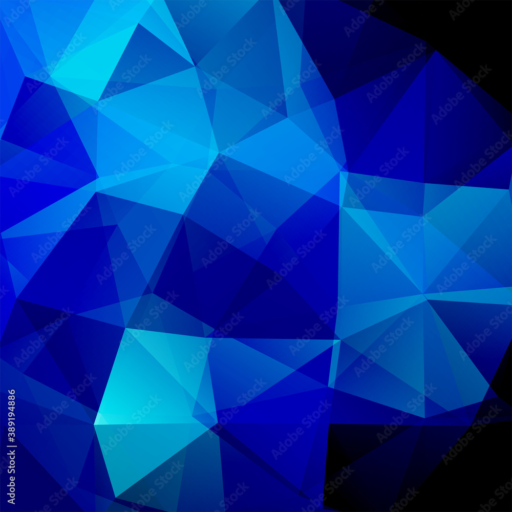 Poster geometric pattern, polygon triangles vector background in blue  tones. illustration pattern