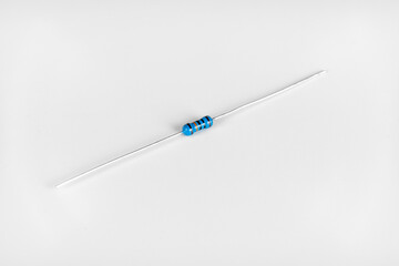 Resistor and diode isolated on white background