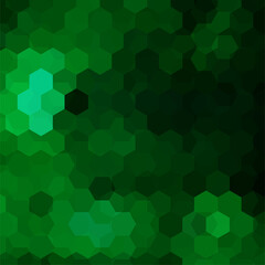 Fototapeta na wymiar Vector background with green hexagons. Can be used in cover design, book design, website background. Vector illustration