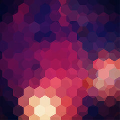Fototapeta na wymiar Background made of purple hexagons. Square composition with geometric shapes. Eps 10