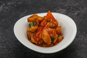 Chicken with oyster sauce and vegetables