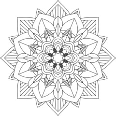 Easy Mandala coloring book simple and basic for beginners, seniors and children. Set of Mehndi flower pattern for Henna drawing and tattoo. Decoration in ethnic oriental, Indian style.