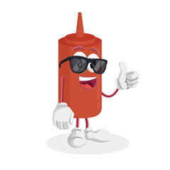 Ketchup logo mascot thumb pose