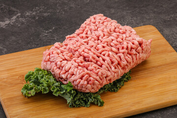 Raw pork minced meat for cooking
