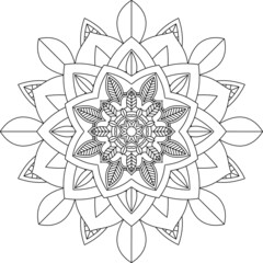 Easy Mandala coloring book simple and basic for beginners, seniors and children. Set of Mehndi flower pattern for Henna drawing and tattoo. Decoration in ethnic oriental, Indian style.