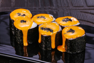 Japanese roll maki with salmon