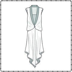 Editable fashion garment flat sketch for creating new designs