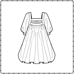 Editable fashion garment flat sketch for creating new designs