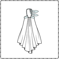 Editable fashion garment flat sketch for creating new designs