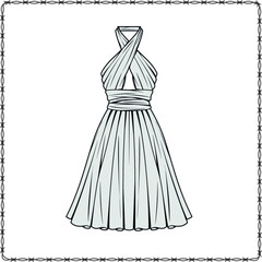 Editable fashion garment flat sketch for creating new designs