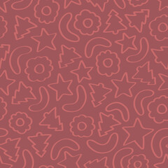 Red seamless cookie vector pattern. Perfect for a subtle fabric, scrapbookpaper, wrapping paper or napkins.