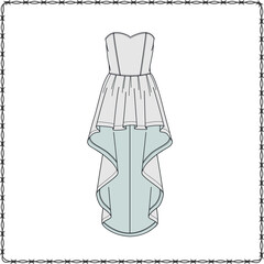 Editable fashion garment flat sketch for creating new designs