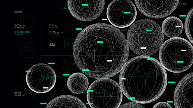 Visualization of information databases, analysis and processing of data flow, conceptual cyberspace of global network
