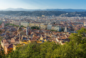 Fototapeta na wymiar High angle view of Nice, France