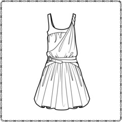 Editable fashion garment flat sketch for creating new designs