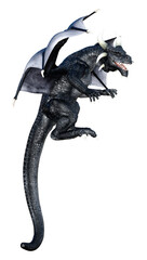 3D Rendering Fairy Tale Dragon on White