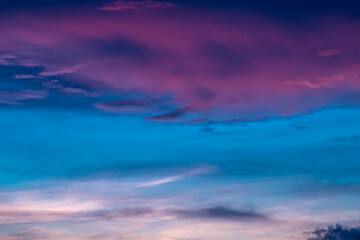 Naklejka na ściany i meble Beautiful sky on sunset with clouds