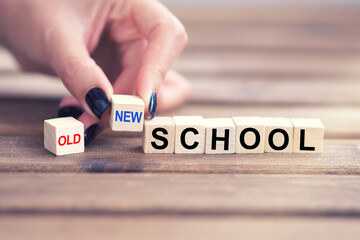 old versus new school concept