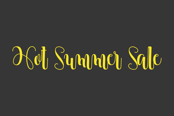 Hot Summer Sale Calligraphy Yellow Color Text On Black Background