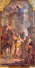 PARMA, ITALY - APRIL 16, 2018: The fresco of Martyrdom of St. Vitalis in church Chiesa di San...