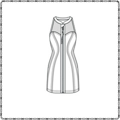 women dress editable fashion flat sketch for creating new designs mockup
