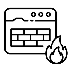 Software Firewall Concept, Browser Based Traffic Filter Vector Icon Design, Cloud computing and Web hosting services Symbol on White background, network security sign 