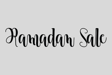 Ramadan Sale Calligraphy Black Color Text On Light Grey Background